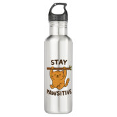  Inspiring "Stay pawsitive" Quote Print Waterfles (Voorkant)