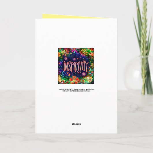 Inspirivity Dank u  bloemengroene BoHo Bedankkaart (Achterkant)