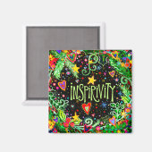Inspirivity Feestelijke Vakantie Leuk Kleurrijk Magneet (Voorkant / Achterkant)