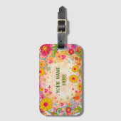 Inspirivity Fun Floral Gepersonaliseerd Bagagelabel (Voorkant (verticaal))