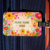  Inspirivity Fun Floral Gepersonaliseerd Bagagelabel
