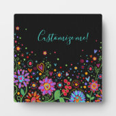 Inspirivity Gepersonaliseerd Naam Quote  Bloemen Fotoplaat (Voorkant)