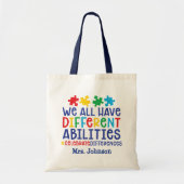 Inspiron Autism Teacher Personalized Tote Bag (Voorkant)