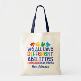 Inspiron Autism Teacher Personalized Tote Bag