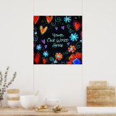 Inspiron "personaliseer het" ÉÉN WORD-Poster Poster (Keuken)