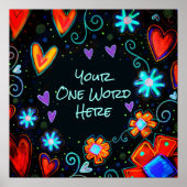 Inspiron "personaliseer het" ÉÉN WORD-Poster Poster (Voorkant)