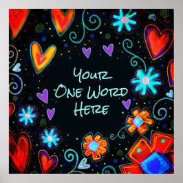 Inspiron "personaliseer het" ÉÉN WORD-Poster Poster