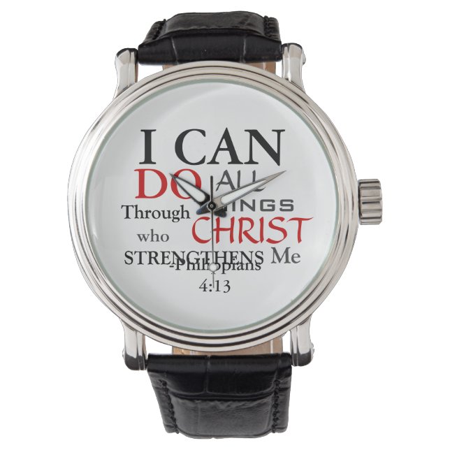 Inspring PHILIPPIANS 4:13 Horloge (Voorkant)