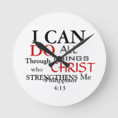 Inspring PHILIPPIANS 4:13 Ronde Klok (Voorkant)