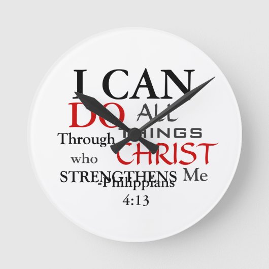 Inspring PHILIPPIANS 4:13 Ronde Klok (Voorkant)