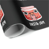 Insta-jam Funny Social Media Jam Pun Dark BG Cadeaupapier (Rol Hoek)