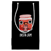 Insta-jam Funny Social Media Jam Pun Dark BG Klein Cadeauzakje (Voorkant)