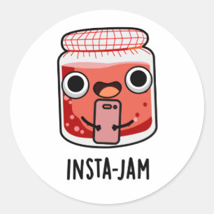 Insta-jam Funny Social Media Jam Pun Ronde Sticker