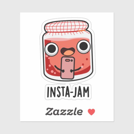 Insta-jam Funny Social Media Jam Pun Sticker (Vel)