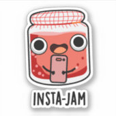 Insta-jam Funny Social Media Jam Pun Sticker (Voorkant)