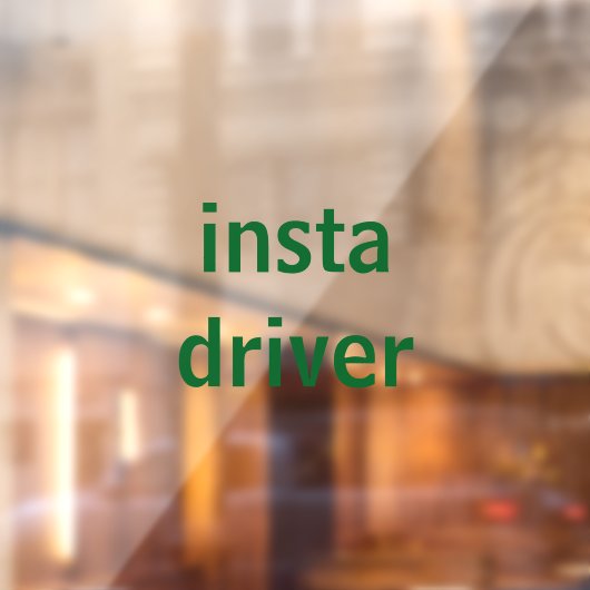 Insta Levering Driver Car Window Decal (Vel 2)