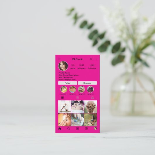 Insta-Visitekaartje Visitekaartje (Staand voorkant)