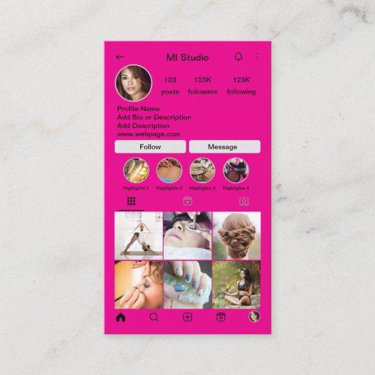 Insta-Visitekaartje Visitekaartje (Voorkant)