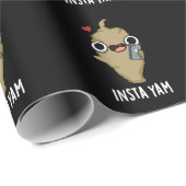 Insta-yam Funny Social Media Veggie Pun Dark BG Cadeaupapier (Rol Hoek)