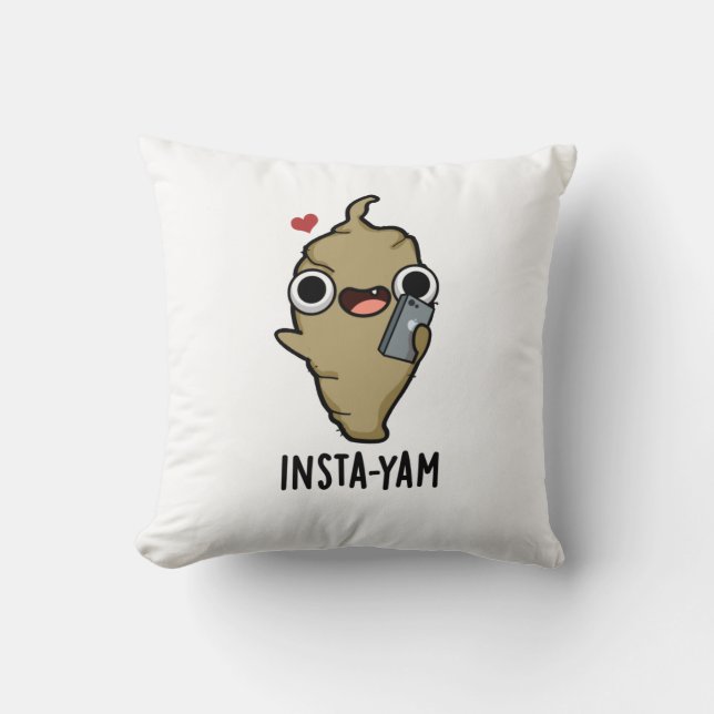 Insta-yam Grappige Sociale Media Veggie Pun Kussen (Voorkant)