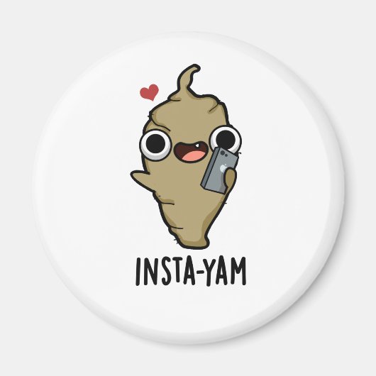 Insta-yam Grappige Sociale Media Veggie Pun Magneet (Voorkant)