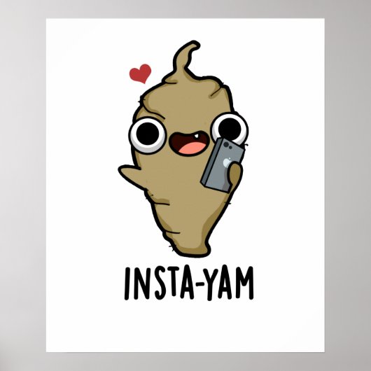 Insta-yam Grappige Sociale Media Veggie Yam Pun Poster (Voorkant)