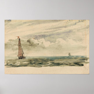 instabiel - een zeekapje met twee zeilboten poster