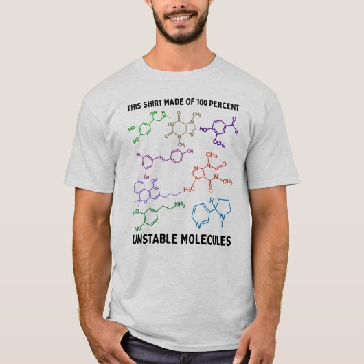 "instabiele moleculen" T-shirt (Voorkant)