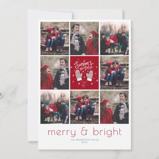 Instafriendly 8 Grid Kerstfeestdag Feestdagenkaart (Voorkant)