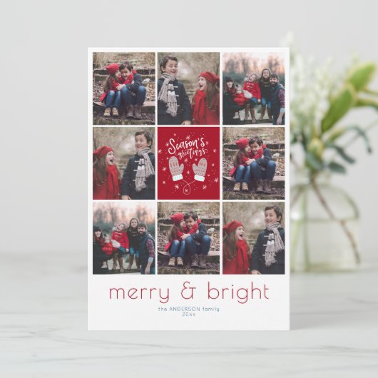 Instafriendly 8 Grid Kerstfeestdag Feestdagenkaart (Staand voorkant)