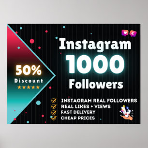 Instagram 1000 volgers   Instagram volgers kopen Poster