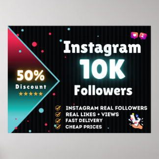 Instagram 10K volgers | Instagram volgers kopen Poster