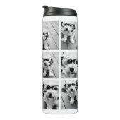 Instagram 11 Foto Collage Custom Monogram Royal Thermosbeker (Geroteerd rechts)