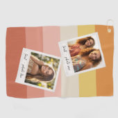 Instagram 2 Fotocollage Kleurrijke Koraalstrepen Golfhanddoek (Horizontaal)