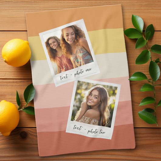 Instagram 2 Fotocollage Kleurrijke Koraalstrepen Theedoek