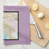 Instagram 2-Photo Custom Violet Kitchen Towel Theedoek (Quarter Fold)