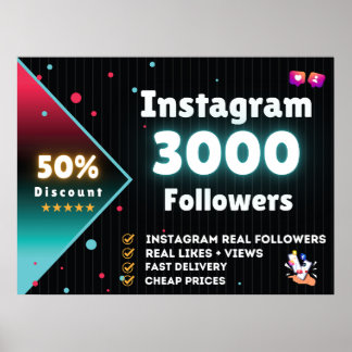 Instagram 3000 volgers | Instagram volgers kopen Poster