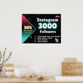 Instagram 3000 volgers | Instagram volgers kopen Poster (Keuken)