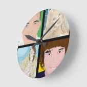 Instagram 4 Foto - Aangepaste wandklok rond (Hoek)