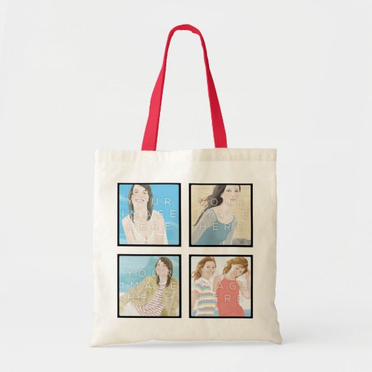 Instagram 4 Foto Persoonlijke Design Canvas tas (Voorkant)