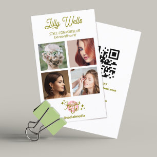 Instagram 4 Foto Sociale Media, QR Code Wit Visitekaartje