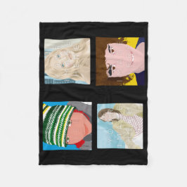 Instagram 4-Photo Black Custom Fleece Blanket Deken