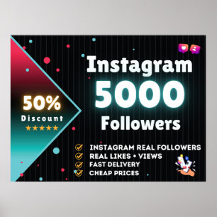 Instagram 5.000 volgers   Instagram-volger kopen Poster