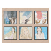 Instagram 6-Photo Beige Custom Cotton Tablecloth Tafelkleed (Voorkant (Horizontaal))