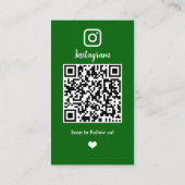 Instagram Aangepaste groene QR-code | Sociale medi Visitekaartje (Achterkant)