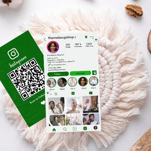 Instagram Aangepaste groene QR-code | Sociale medi Visitekaartje