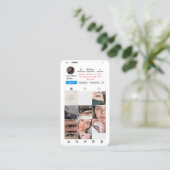 Instagram-account rode telefoon bewerk ontwerp visitekaartje (Staand voorkant)