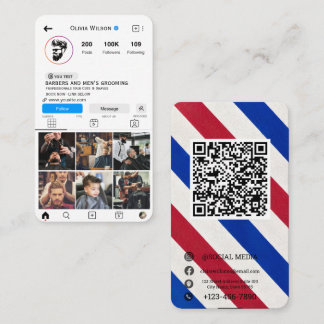 Instagram Barbershop Business Card Visitekaartje