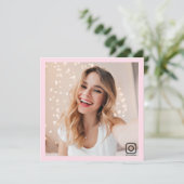 instagram bedrijf sociale media modern Roze Kaart (Staand voorkant)