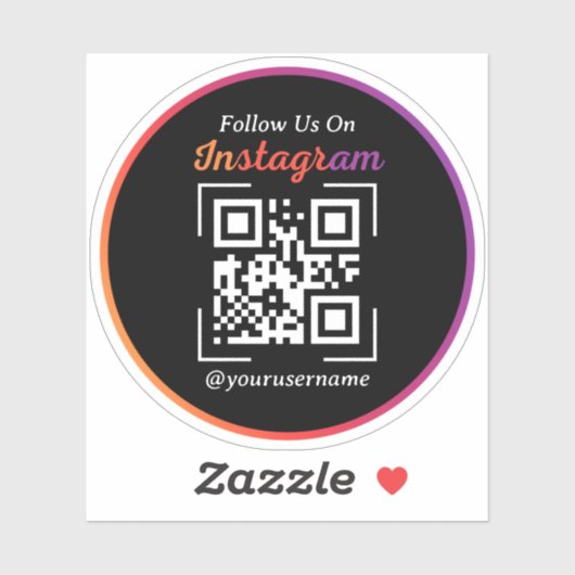 Instagram Business QR Code Zwart Sticker (Vel)